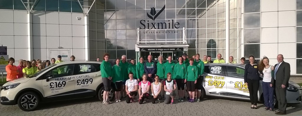 County Antrim Harriers with their Main Sponsor Charles Hurst Renault for the May Fair 10K Race and 5K Fun Run on 23rd May